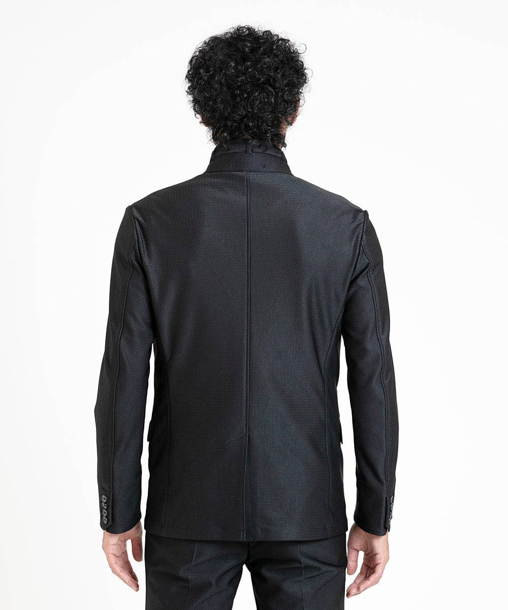 MNDDV51450 MICHEL KLEIN HOMME(ミッシェルクラン オム) ジャガードコンバーチブルジャケット セットアップ ブラック