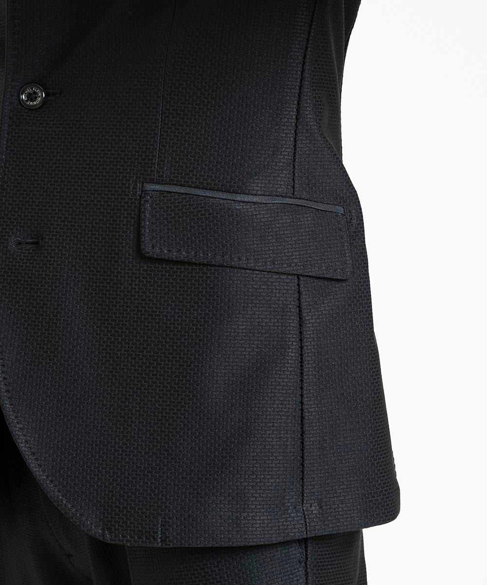 MNDDV51450 MICHEL KLEIN HOMME(ミッシェルクラン オム) ジャガードコンバーチブルジャケット セットアップ ブラック