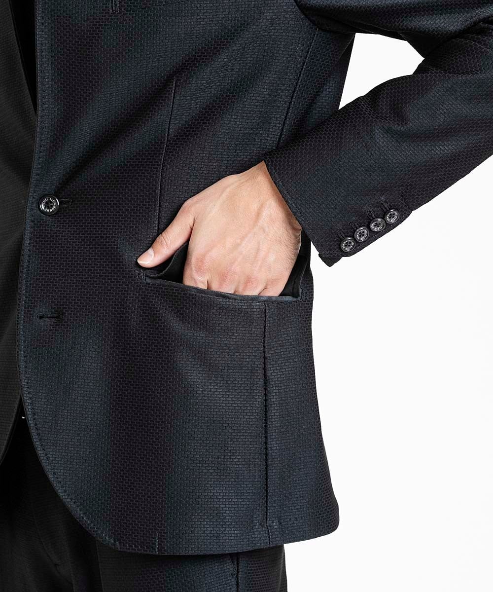 MNDDV51450 MICHEL KLEIN HOMME(ミッシェルクラン オム) ジャガードコンバーチブルジャケット セットアップ ブラック