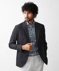 MNDDV52450 MICHEL KLEIN HOMME(ミッシェルクラン オム) デニム調ノーカラージャケット ネイビー