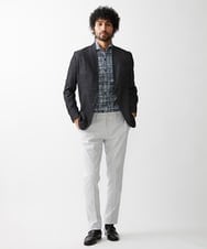 MNDDV52450 MICHEL KLEIN HOMME(ミッシェルクラン オム) デニム調ノーカラージャケット ネイビー