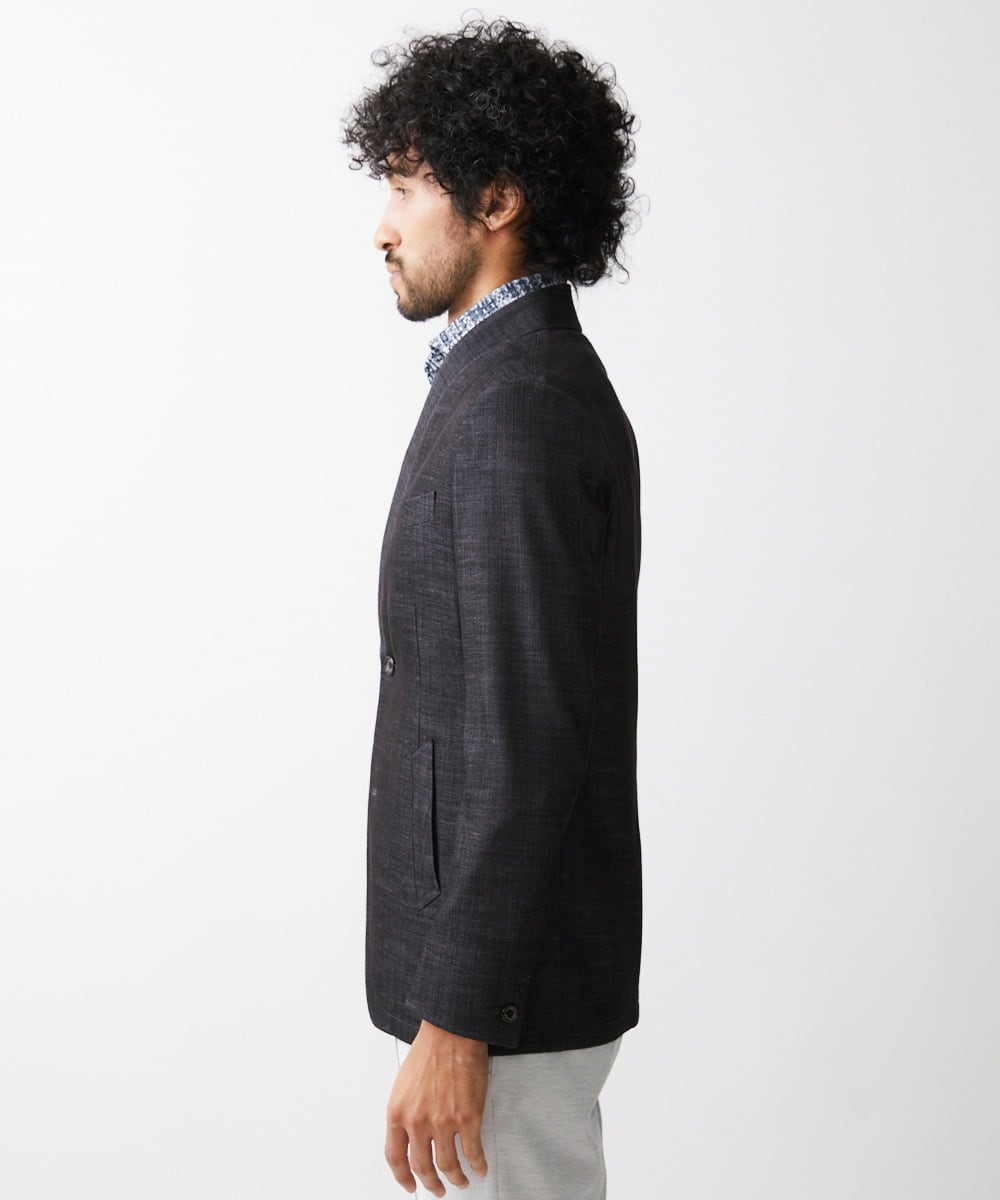 MNDDV52450 MICHEL KLEIN HOMME(ミッシェルクラン オム) デニム調ノーカラージャケット ネイビー