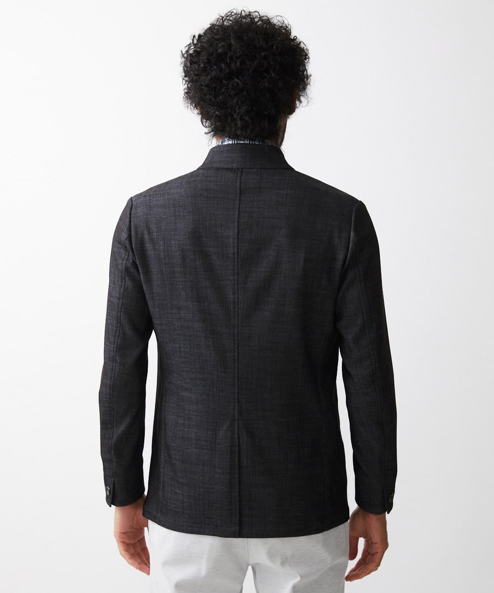 MNDDV52450 MICHEL KLEIN HOMME(ミッシェルクラン オム) デニム調ノーカラージャケット ネイビー
