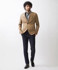 MNDDV52450 MICHEL KLEIN HOMME(ミッシェルクラン オム) デニム調ノーカラージャケット ベージュ
