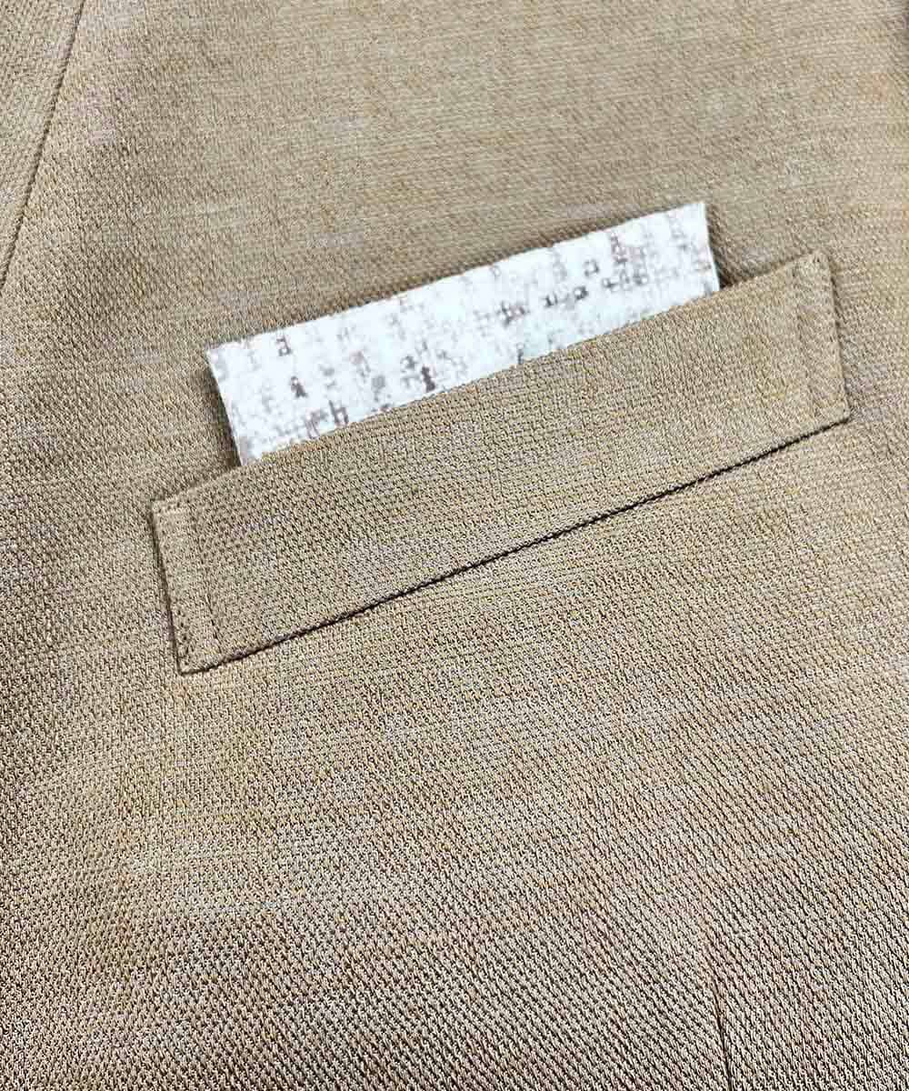 MNDDV52450 MICHEL KLEIN HOMME(ミッシェルクラン オム) デニム調ノーカラージャケット ベージュ