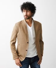 MNDDV52450 MICHEL KLEIN HOMME(ミッシェルクラン オム) デニム調ノーカラージャケット ベージュ