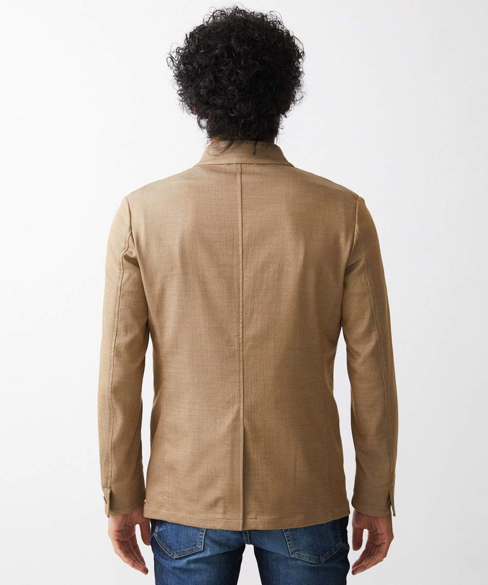 MNDDV52450 MICHEL KLEIN HOMME(ミッシェルクラン オム) デニム調ノーカラージャケット ベージュ