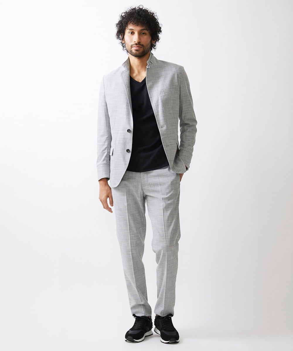 MNDDX05450 MICHEL KLEIN HOMME(ミッシェルクラン オム) ベーシックコンバーチブルジャケット セットアップ ライトグレー