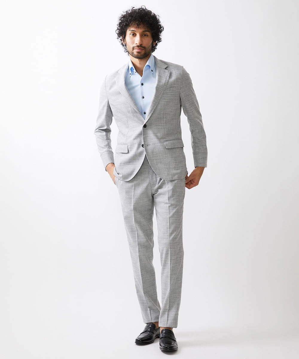 MNDDX05450 MICHEL KLEIN HOMME(ミッシェルクラン オム) ベーシックコンバーチブルジャケット セットアップ ライトグレー