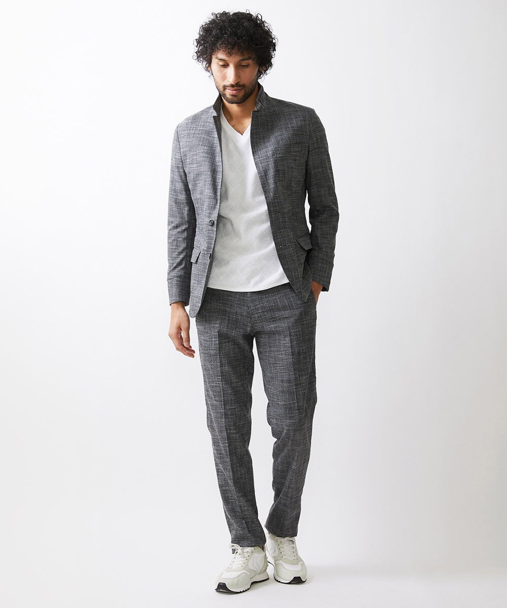 MNDDX05450 MICHEL KLEIN HOMME(ミッシェルクラン オム) ベーシックコンバーチブルジャケット セットアップ グレー