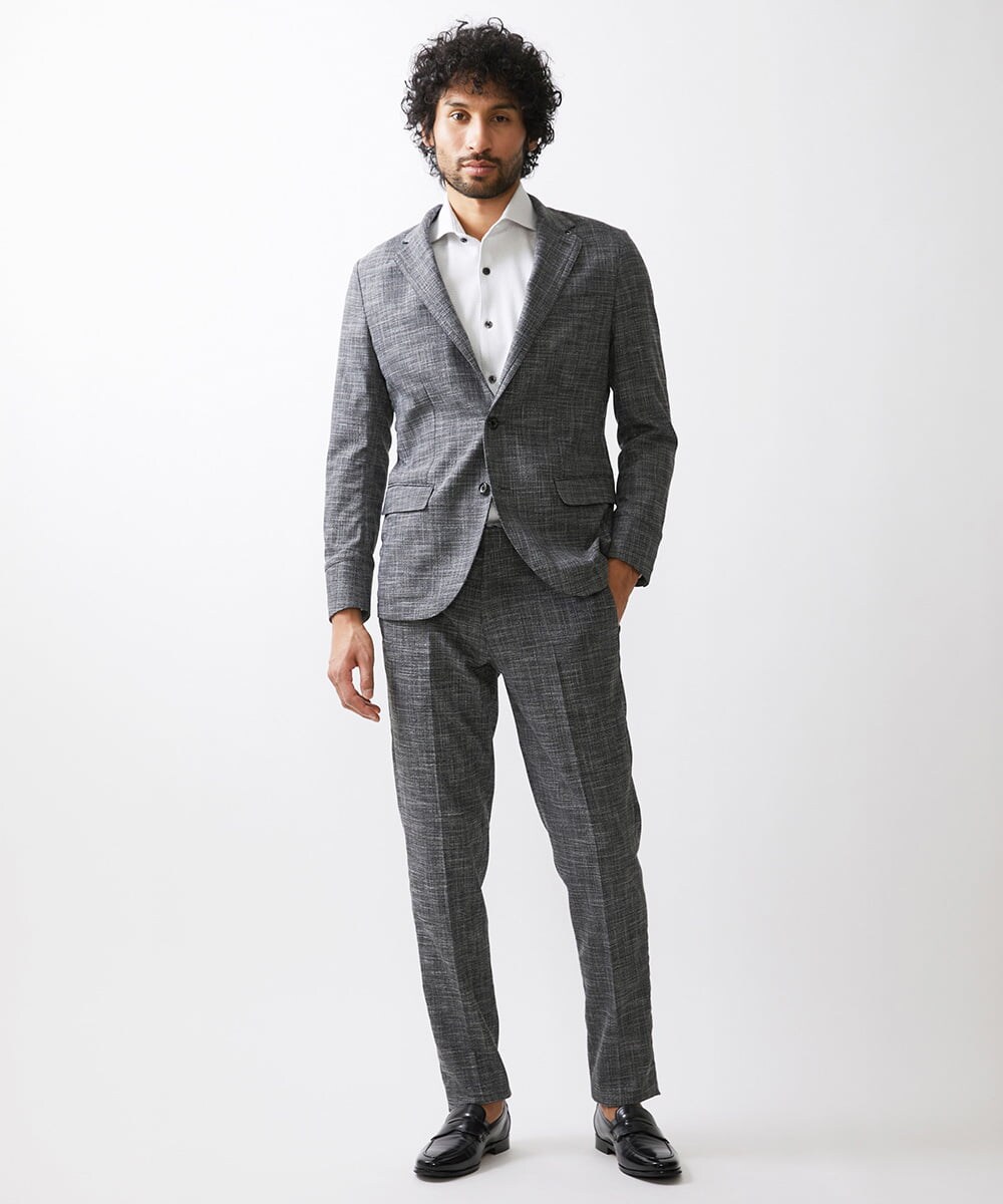 MNDDX05450 MICHEL KLEIN HOMME(ミッシェルクラン オム) ベーシックコンバーチブルジャケット セットアップ グレー