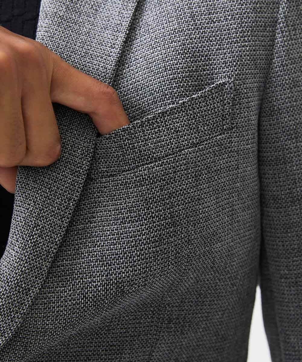 MNDGC06450 MICHEL KLEIN HOMME(ミッシェルクラン オム) メッシュ調テーラードジャケット セットアップ グレー