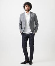 MNDGC06450 MICHEL KLEIN HOMME(ミッシェルクラン オム) メッシュ調テーラードジャケット セットアップ グレー