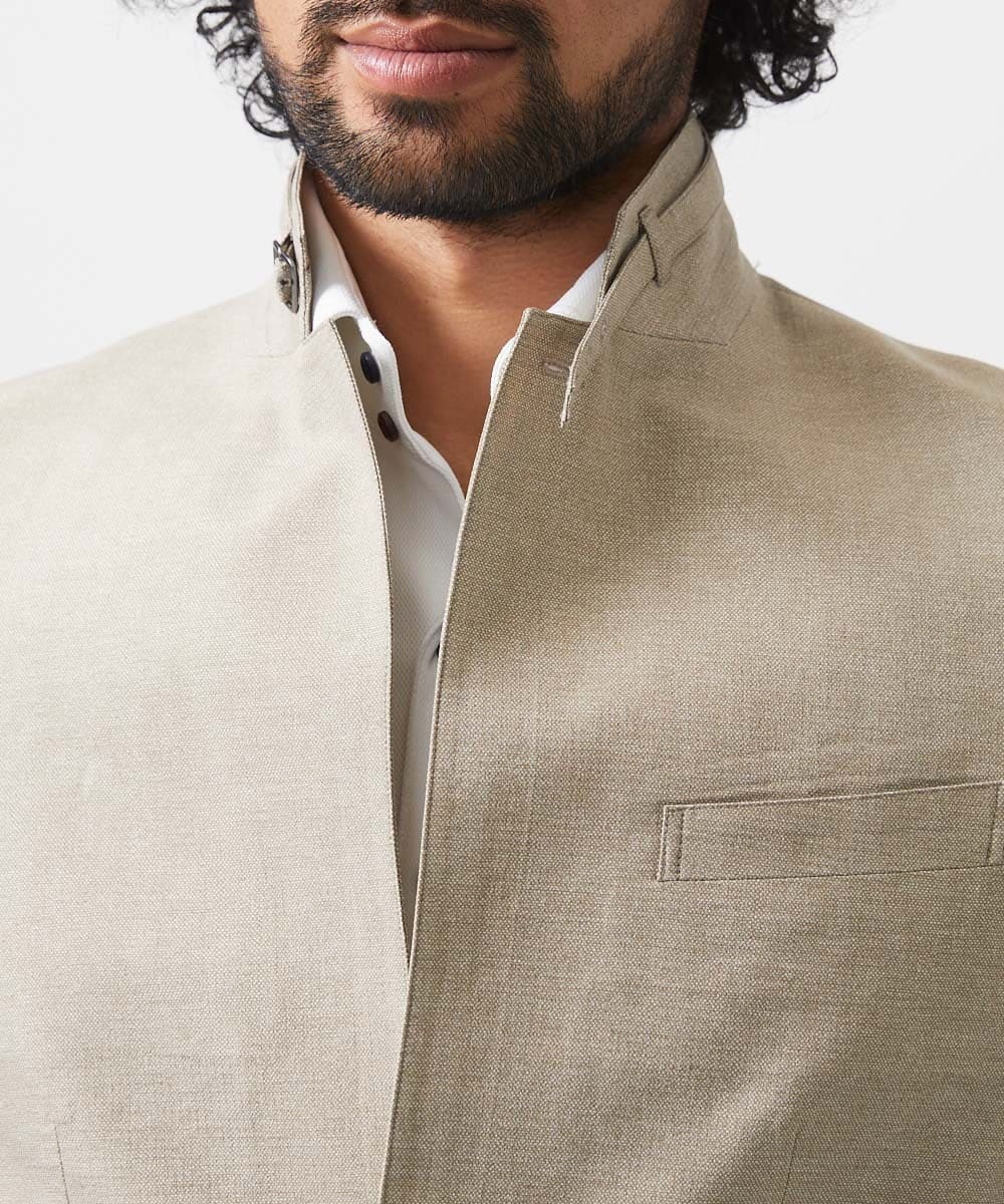 MNDGC54450 MICHEL KLEIN HOMME(ミッシェルクラン オム) メッシュコンバーチブルジャケット セットアップ ベージュ