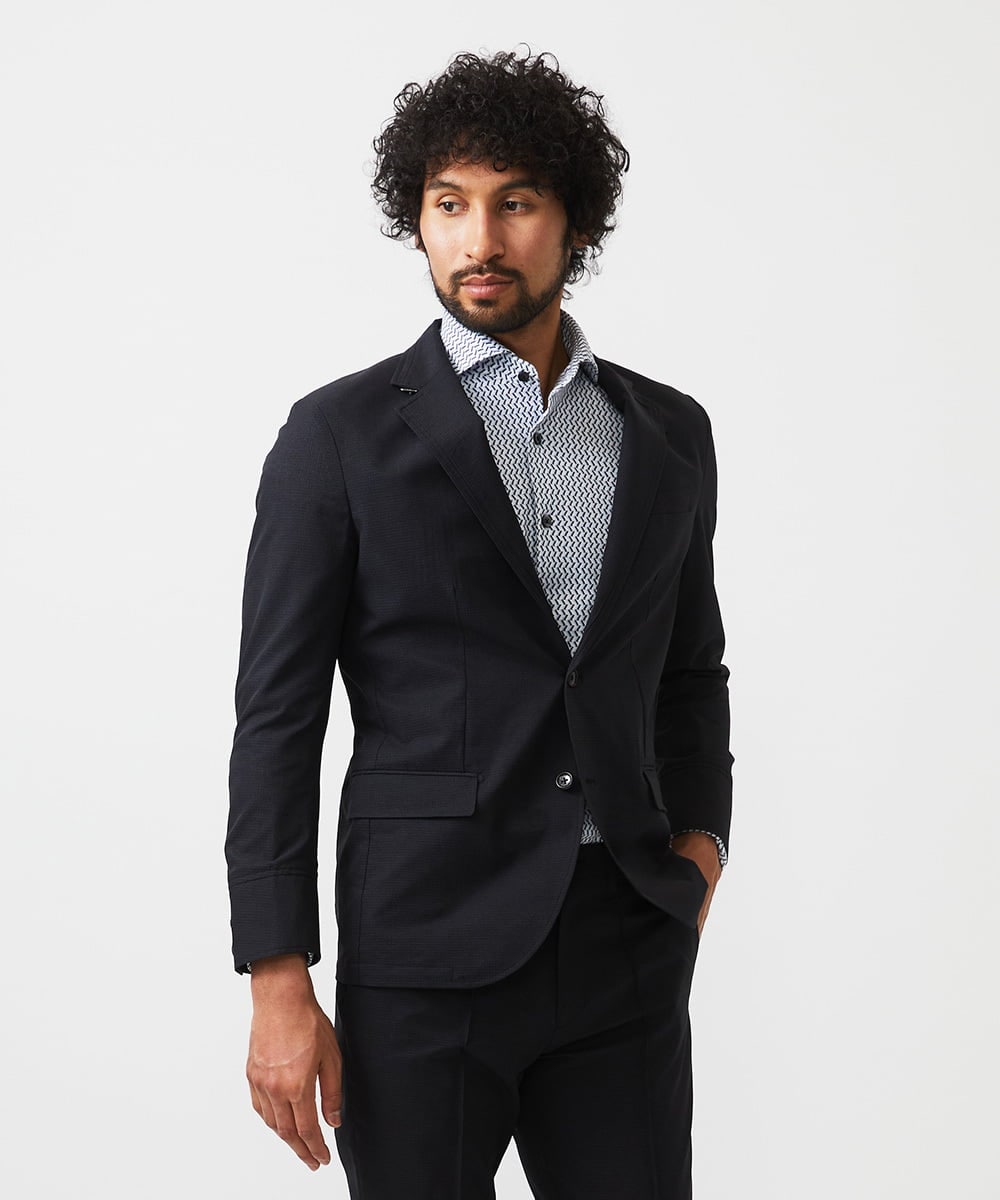 MNDGC54450 MICHEL KLEIN HOMME(ミッシェルクラン オム) メッシュコンバーチブルジャケット セットアップ ブラック