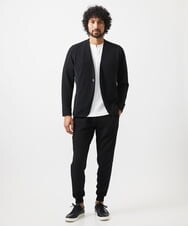 MNDGC58400 MICHEL KLEIN HOMME(ミッシェルクラン オム) ダブルフェイスノーカラージャケット セットアップ ブラック