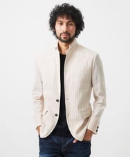 MNDGC60450 MICHEL KLEIN HOMME(ミッシェルクラン オム) ストライプ柄コンバーチブルジャケット レッド