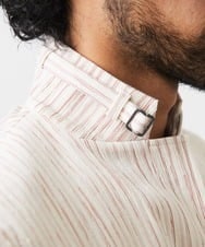 MNDGC60450 MICHEL KLEIN HOMME(ミッシェルクラン オム) ストライプ柄コンバーチブルジャケット レッド