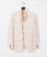 MNDGC60450 MICHEL KLEIN HOMME(ミッシェルクラン オム) ストライプ柄コンバーチブルジャケット レッド