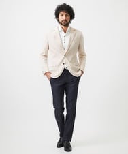 MNDGC60450 MICHEL KLEIN HOMME(ミッシェルクラン オム) ストライプ柄コンバーチブルジャケット レッド