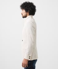 MNDGC60450 MICHEL KLEIN HOMME(ミッシェルクラン オム) ストライプ柄コンバーチブルジャケット レッド