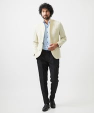 MNDGC60450 MICHEL KLEIN HOMME(ミッシェルクラン オム) ストライプ柄コンバーチブルジャケット グリーン