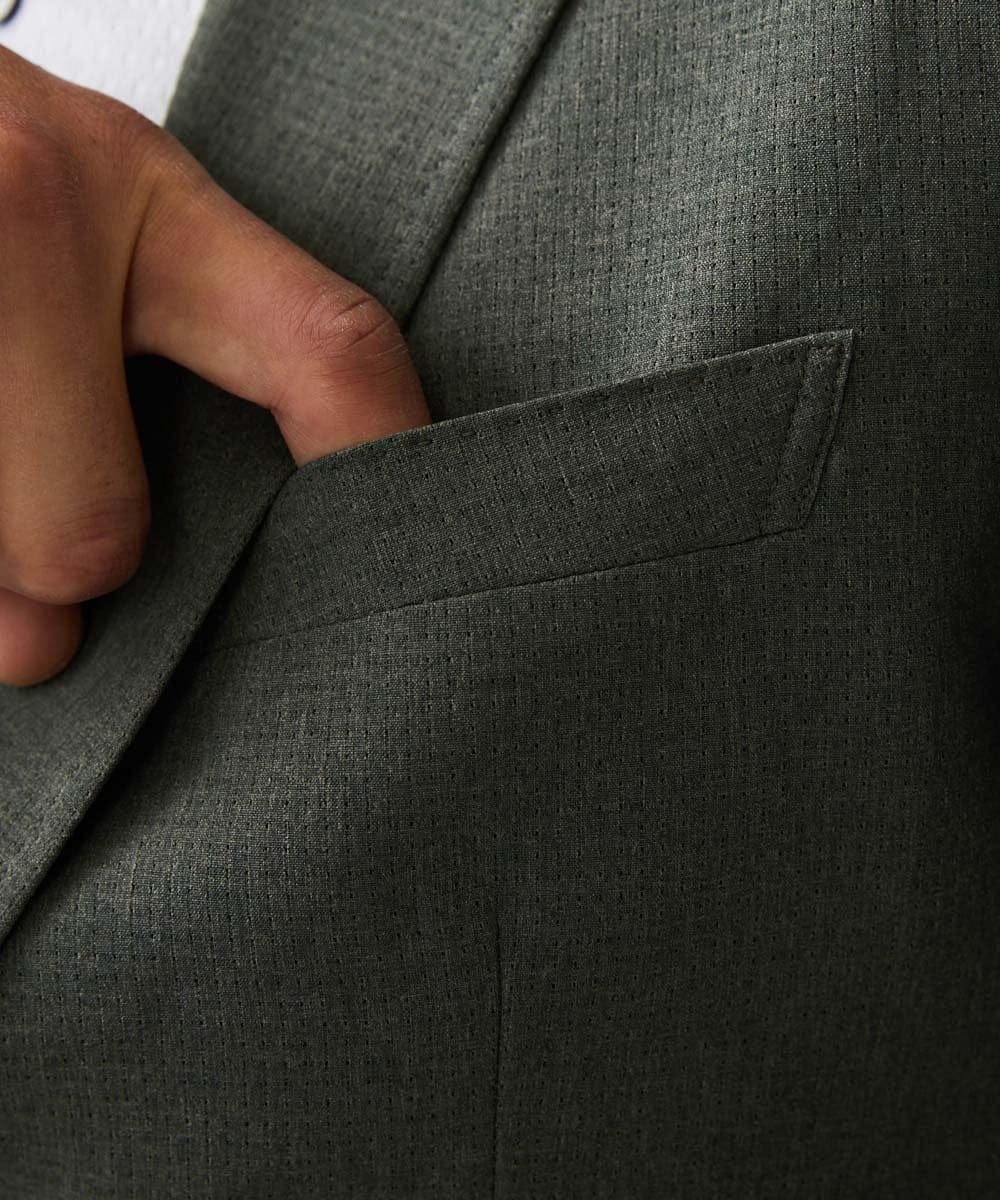 MNDGC64430 MICHEL KLEIN HOMME(ミッシェルクラン オム) メッシュテーラードジャケット セットアップ カーキ