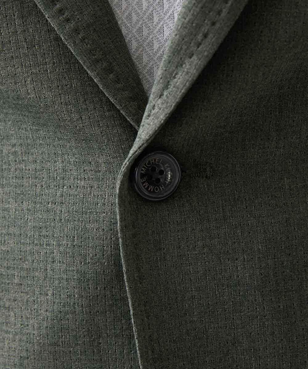 MNDGC64430 MICHEL KLEIN HOMME(ミッシェルクラン オム) メッシュテーラードジャケット セットアップ カーキ
