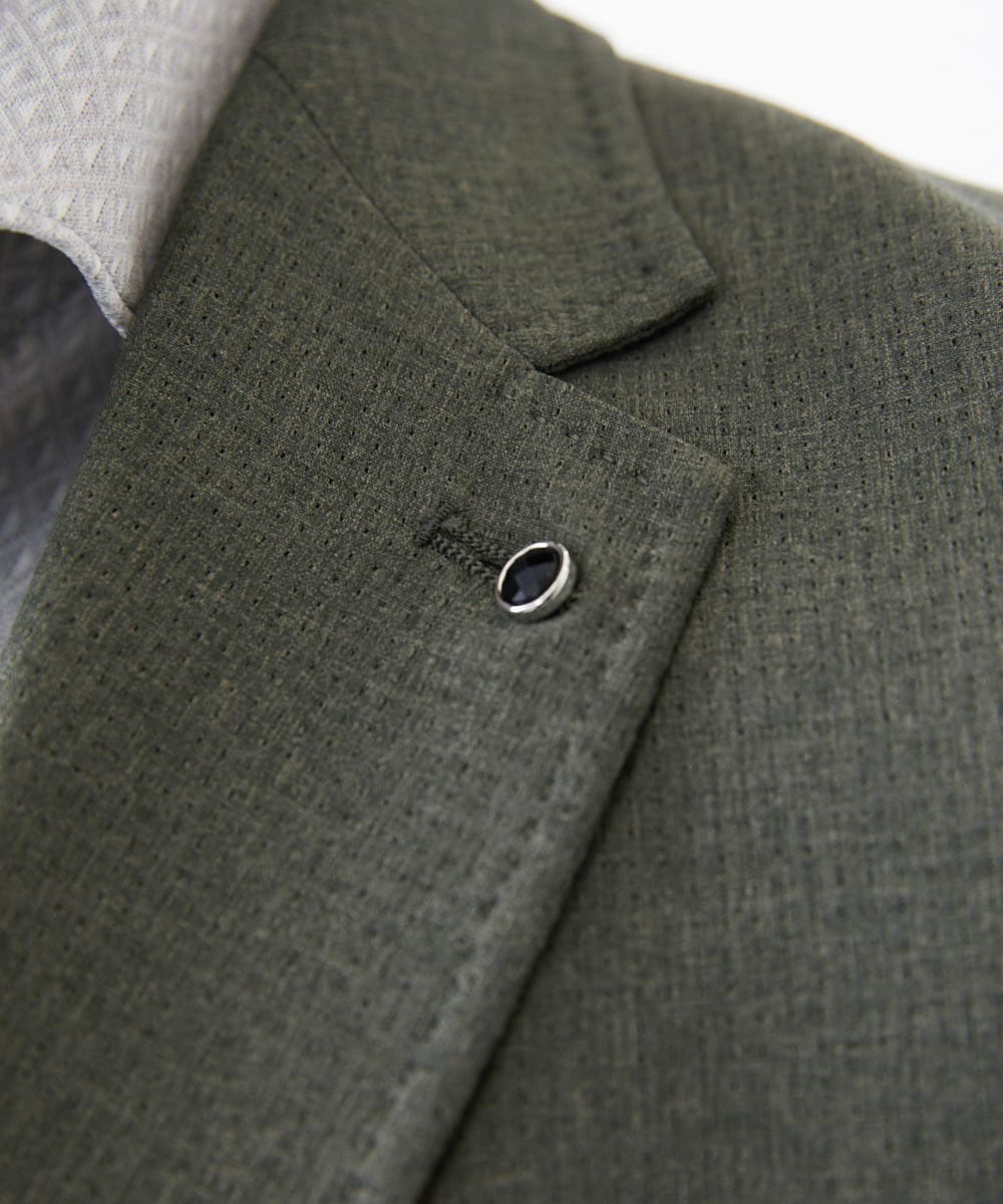 MNDGC64430 MICHEL KLEIN HOMME(ミッシェルクラン オム) メッシュテーラードジャケット セットアップ カーキ
