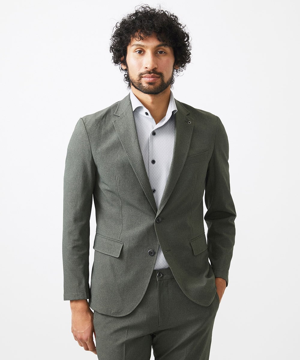 MNDGC64430 MICHEL KLEIN HOMME(ミッシェルクラン オム) メッシュテーラードジャケット セットアップ カーキ
