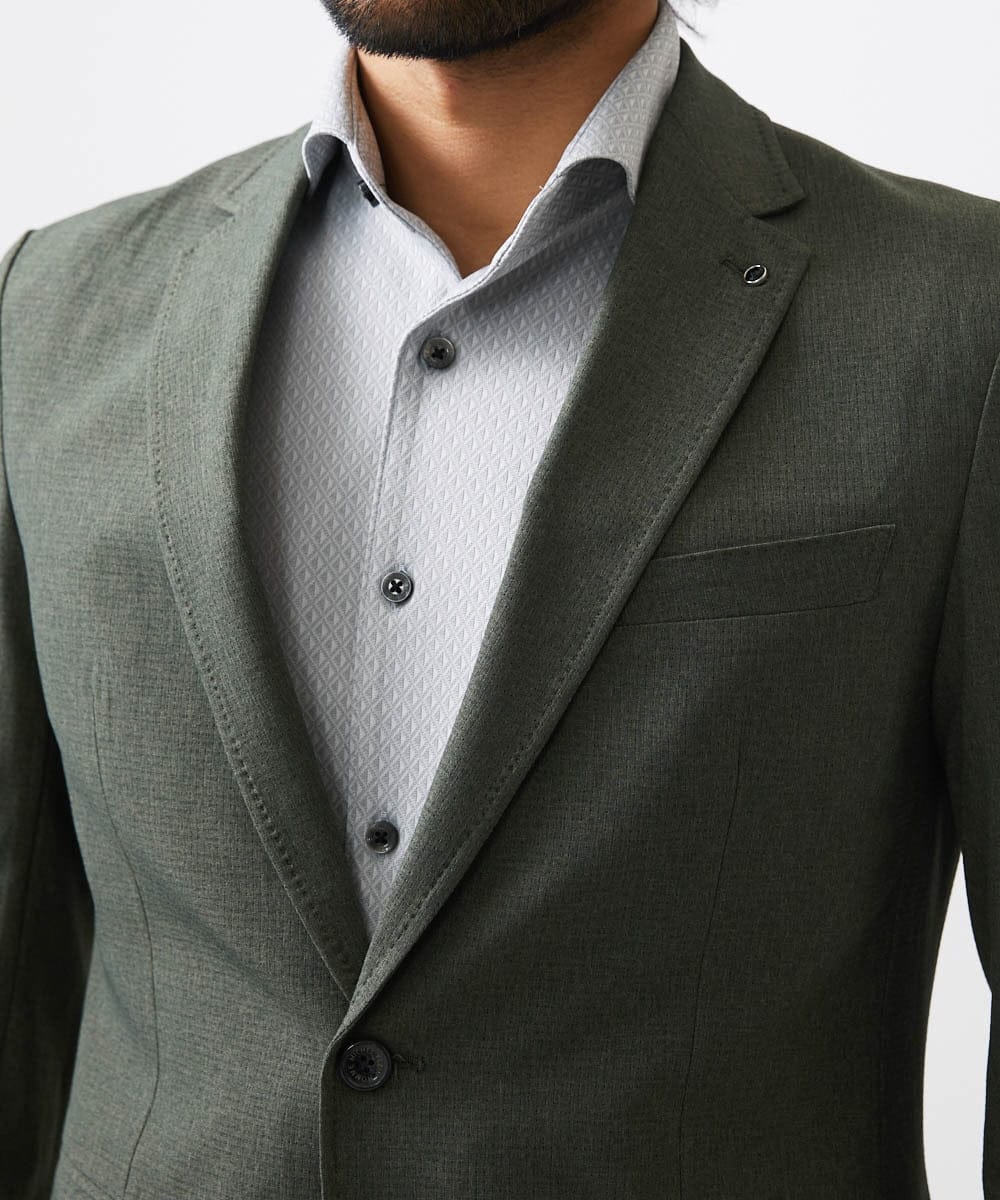 MNDGC64430 MICHEL KLEIN HOMME(ミッシェルクラン オム) メッシュテーラードジャケット セットアップ カーキ
