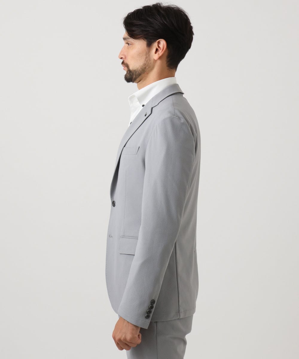 MNDGD03430 MICHEL KLEIN HOMME(ミッシェルクラン オム) 【セットアップ】コットンライクストレッチテーラードジャケット グレー