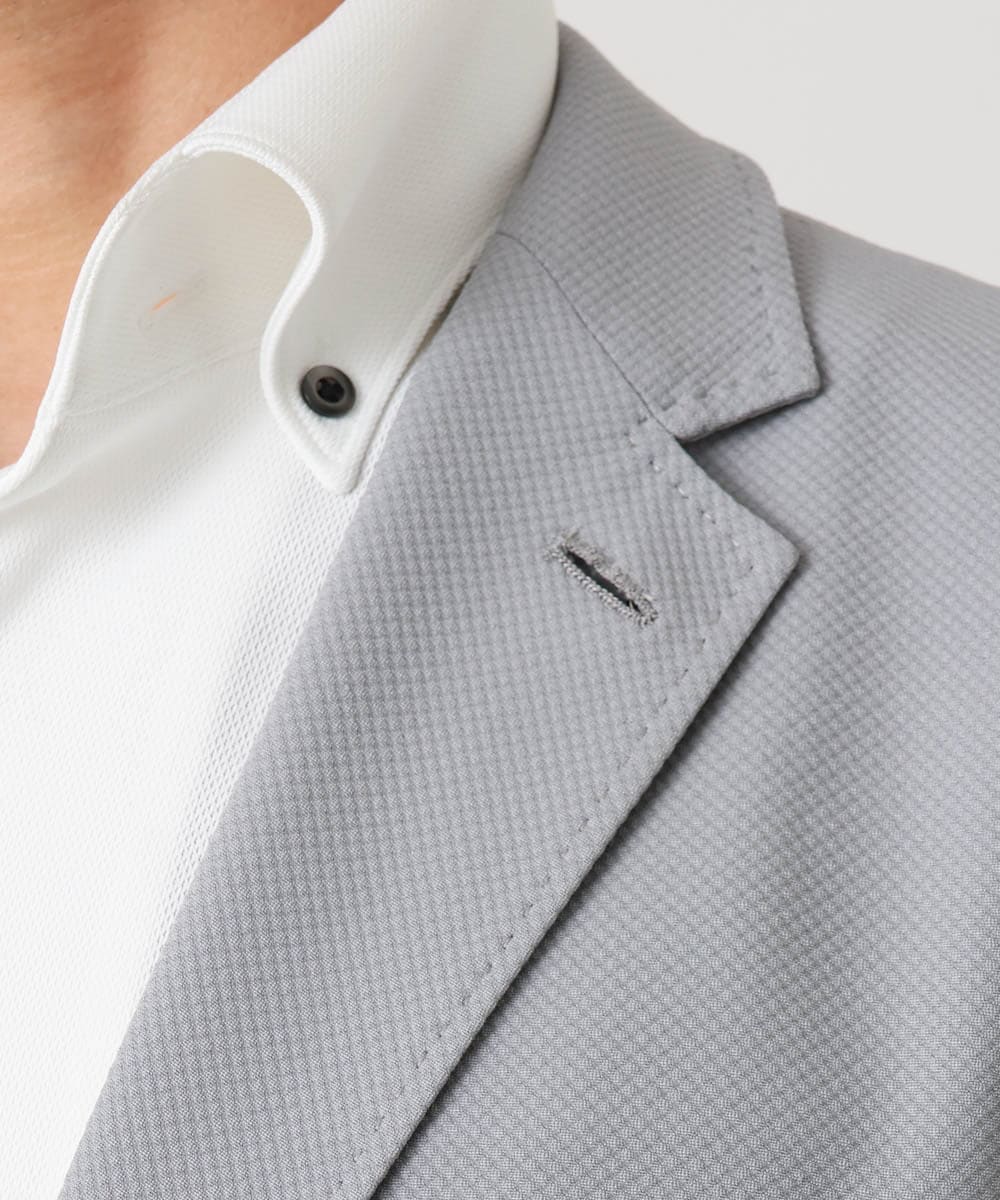 MNDGD03430 MICHEL KLEIN HOMME(ミッシェルクラン オム) 【セットアップ】コットンライクストレッチテーラードジャケット グレー