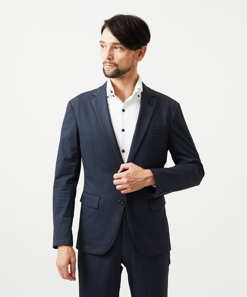 MNDGD04400 MICHEL KLEIN HOMME(ミッシェルクラン オム) 【セットアップ】ストレッチテーラードジャケット ネイビー
