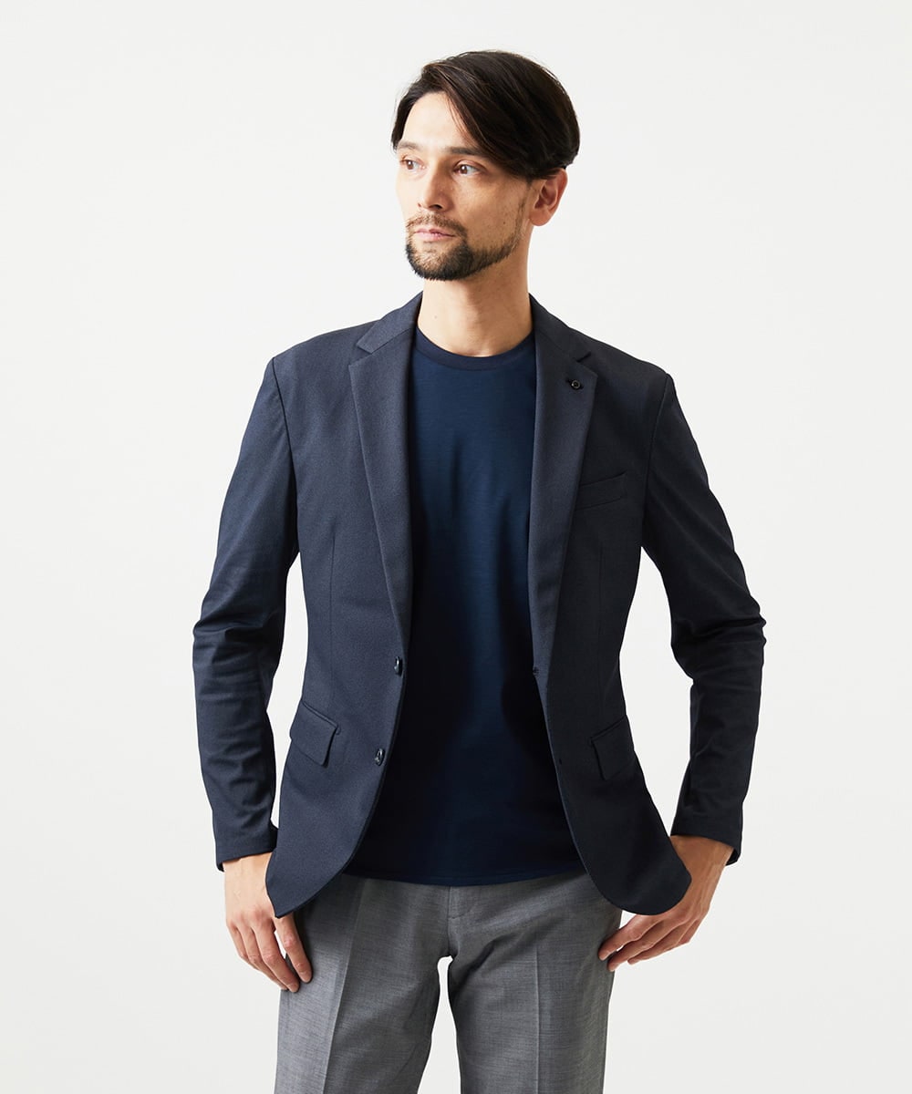 MNDGD04400 MICHEL KLEIN HOMME(ミッシェルクラン オム) 【セットアップ】ストレッチテーラードジャケット ネイビー