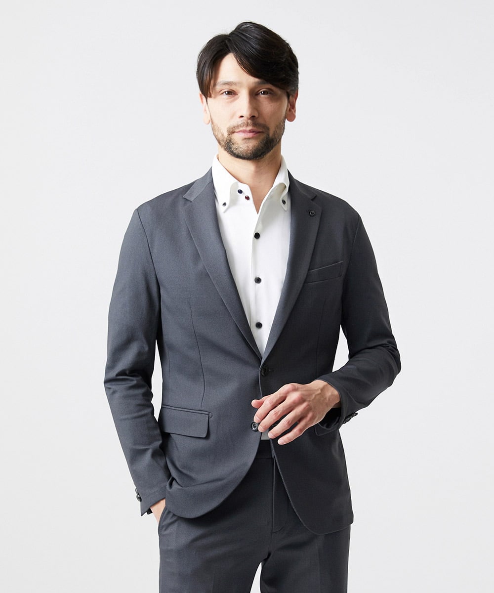 MNDGD04400 MICHEL KLEIN HOMME(ミッシェルクラン オム) 【セットアップ】ストレッチテーラードジャケット グレー