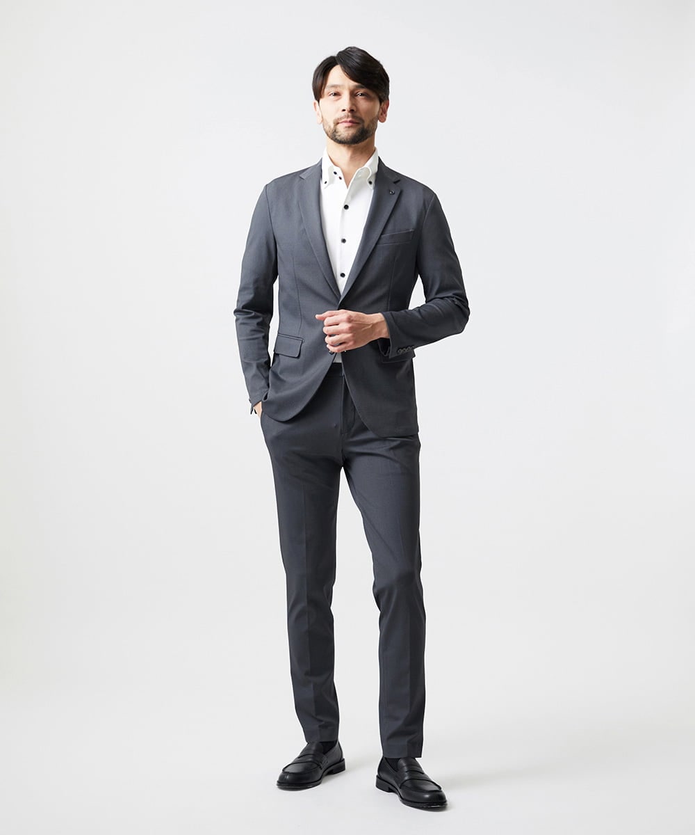 MNDGD04400 MICHEL KLEIN HOMME(ミッシェルクラン オム) 【セットアップ】ストレッチテーラードジャケット グレー