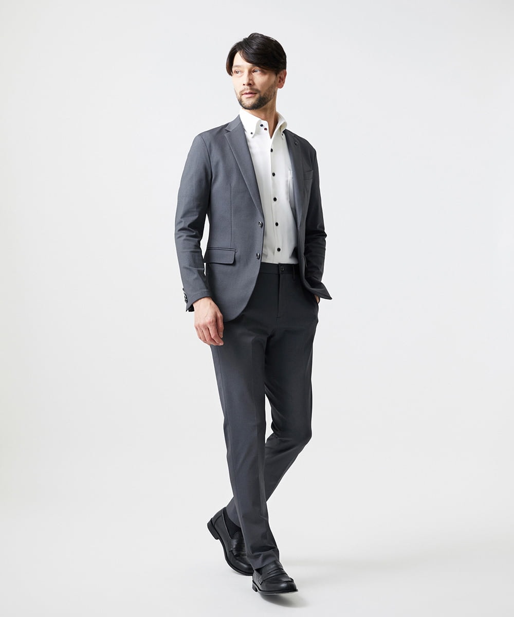 MNDGD04400 MICHEL KLEIN HOMME(ミッシェルクラン オム) 【セットアップ】ストレッチテーラードジャケット グレー