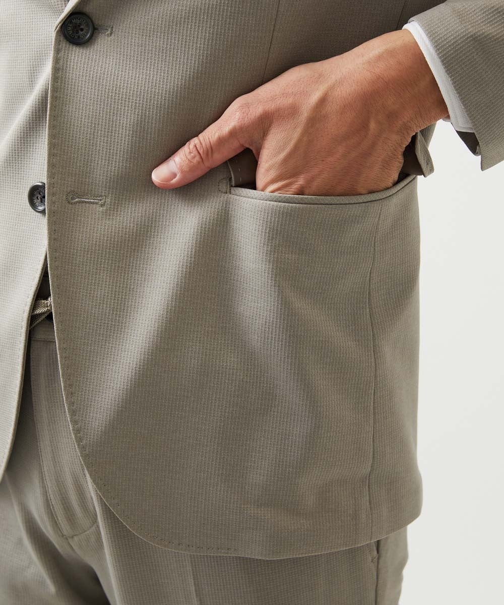 MNDGD54400 MICHEL KLEIN HOMME(ミッシェルクラン オム) 【セットアップ】メッシュテーラードジャケット ベージュ