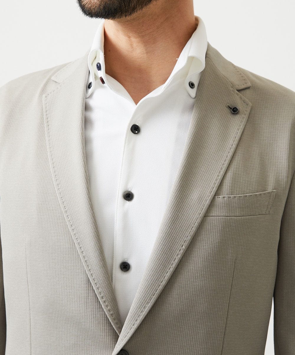 MNDGD54400 MICHEL KLEIN HOMME(ミッシェルクラン オム) 【セットアップ】メッシュテーラードジャケット ベージュ