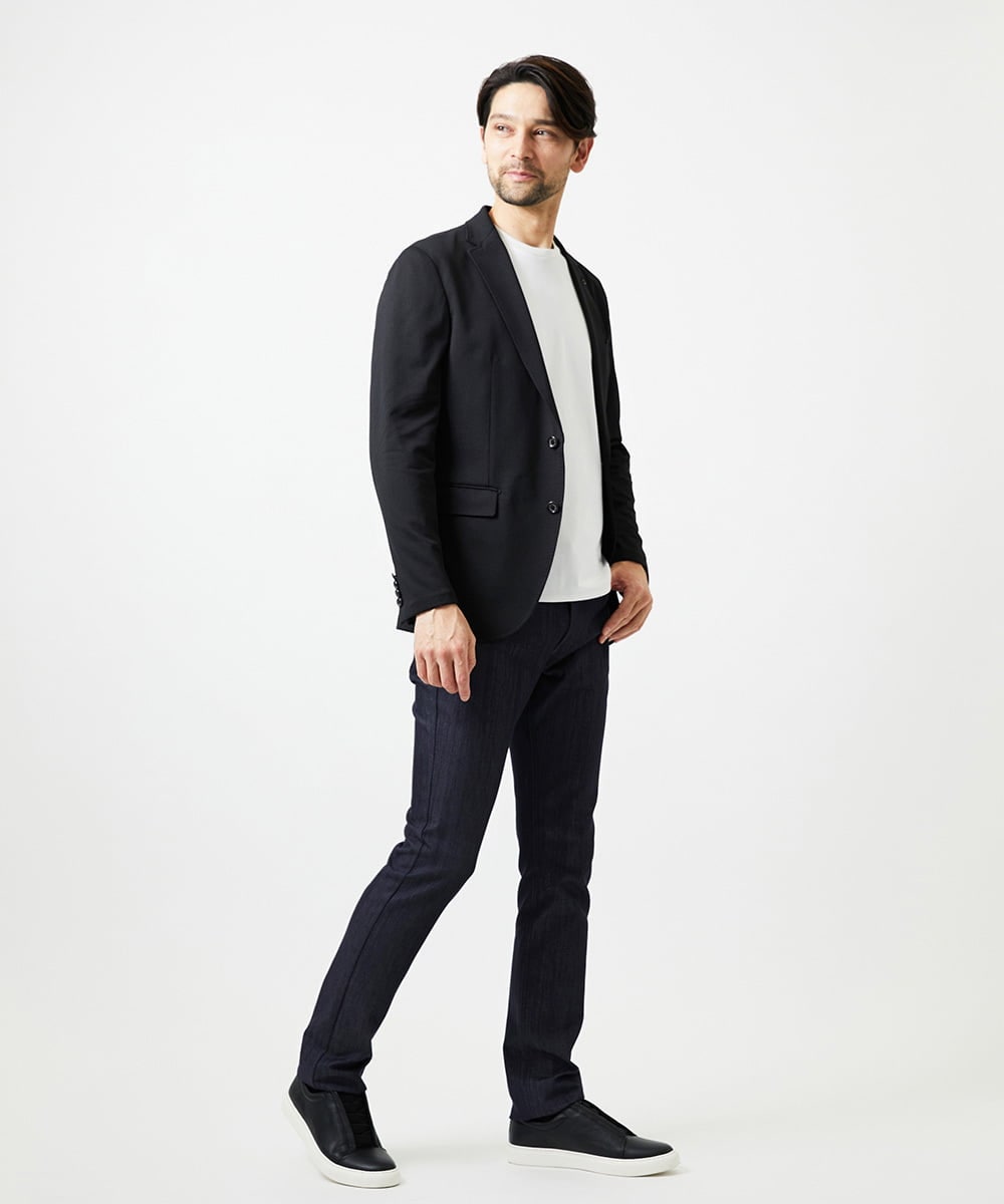 MNDGD54400 MICHEL KLEIN HOMME(ミッシェルクラン オム) 【セットアップ】メッシュテーラードジャケット ブラック