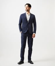 MNDGF06430 MICHEL KLEIN HOMME(ミッシェルクラン オム) 【セットアップ】メッシュプリントテーラードジャケット ネイビー