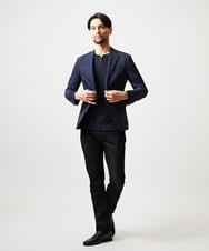 MNDGF06430 MICHEL KLEIN HOMME(ミッシェルクラン オム) 【セットアップ】メッシュプリントテーラードジャケット ネイビー