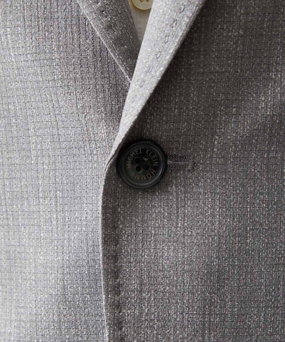 MNDGF06430 MICHEL KLEIN HOMME(ミッシェルクラン オム) 【セットアップ】メッシュプリントテーラードジャケット ライトグレー