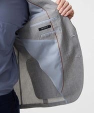 MNDGF06430 MICHEL KLEIN HOMME(ミッシェルクラン オム) 【セットアップ】メッシュプリントテーラードジャケット ライトグレー