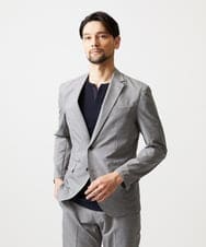 MNDGF06430 MICHEL KLEIN HOMME(ミッシェルクラン オム) 【セットアップ】メッシュプリントテーラードジャケット ライトグレー