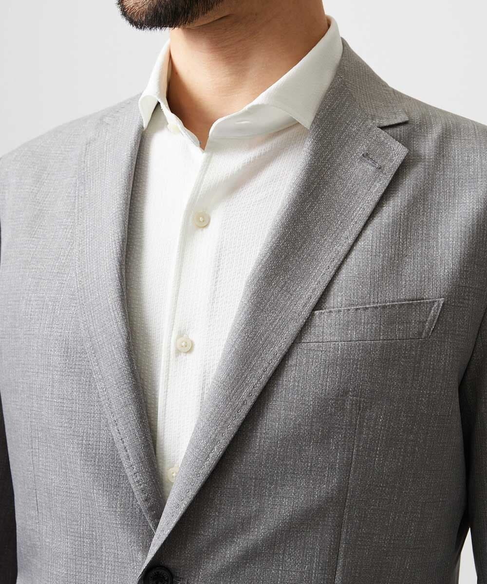 MNDGF06430 MICHEL KLEIN HOMME(ミッシェルクラン オム) 【セットアップ】メッシュプリントテーラードジャケット ライトグレー