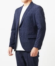 MNDGF07430 MICHEL KLEIN HOMME(ミッシェルクラン オム) 【BODY MAKE】【セットアップ】メッシュプリントテーラードジャケット ネイビー