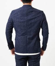 MNDGF07430 MICHEL KLEIN HOMME(ミッシェルクラン オム) 【BODY MAKE】【セットアップ】メッシュプリントテーラードジャケット ネイビー