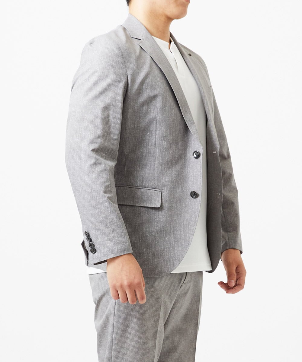 MNDGF07430 MICHEL KLEIN HOMME(ミッシェルクラン オム) 【BODY MAKE】【セットアップ】メッシュプリントテーラードジャケット ライトグレー